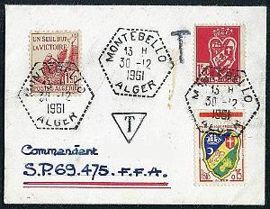 Lettre Commandant Schmitt 21- Montebello- Alger